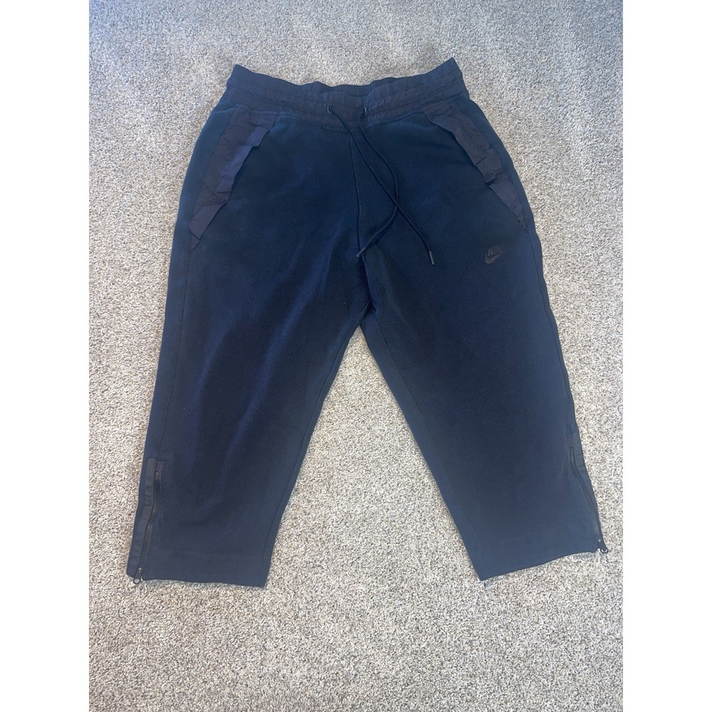 Nike Tech Fleece Cropped‎ Capri Black Pants Womens Sz M